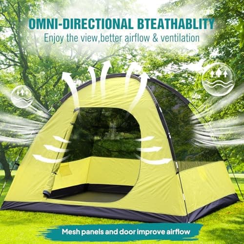 Chihee Camping Tent 3 Person Double Layered Dome Tents Large Capacity 4 Seasons Travelling Backpacking Beach Outdoor Shelter Waterproof Windproof Tent with Rainfly Inner Tent Used Independently — view 4