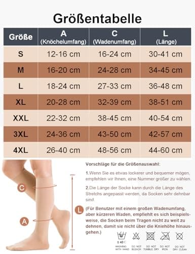 Medical Compression Socks for Women & Men, 20-30mmHg Class 2, Best Graduated Flight Socks /Support Stockings for Travel, Flying, Nursing, Circulation & Varicose Veins (Beige, L) — view 6