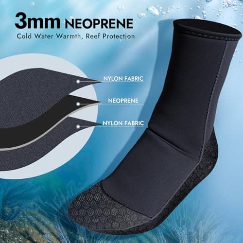 PAWHITS Wetsuit Socks, 3mm Thermal Neoprene Socks for Men Women — view 3