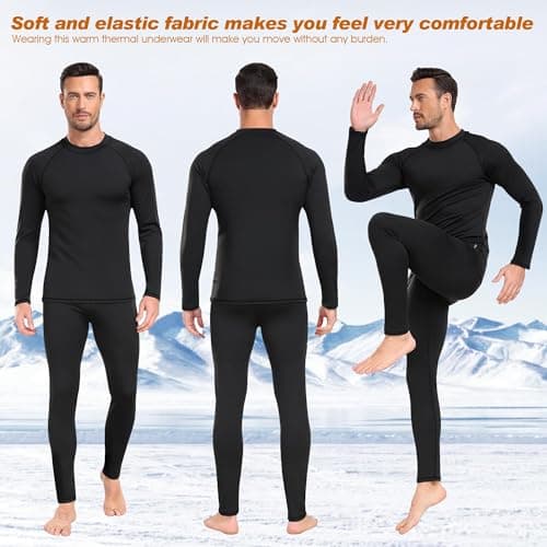 Thermal Underwear Mens Set Mens Thermals Top Bottoms Long Sleeve Long Johns — view 2
