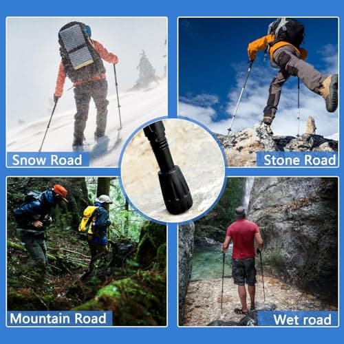 6 Pcs Rubber Trekking Pole Tips, Non-Slip Walking Stick Ferrules for Hiking — view 4
