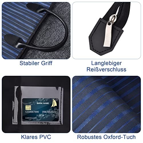 VISOOM Suit Bag for Men Storage, 100cm x 60cm Oxford Garment Bag, Waterproof Dust-proof Hanging Suit Carrier Cover Bags for Travel Clothes Dress, Blue — view 4