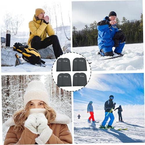 Neoprene Toe Covers 4 Pairs Winter Thermal Feet Warmers Elastic Toe Warmers for Cycling Running Hiking Ice Baths, Grey — view 5