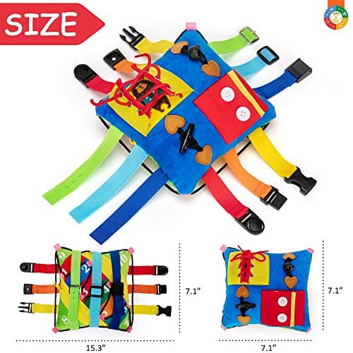 Sensory Pillow Buckle Pillow Toy,Travel Toys for Toddler Buckle Stuffed Toy — view 6