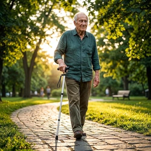 ZOPPER Foldable Aluminium Walking Stick Silver 92cm for Men & Women — view 6