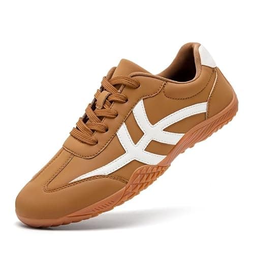 XKOWUO Womens Walking Grounding Sneaker Zero Drop Sole Lightweight Road Running Shoes Non-Slip Tennis Sneakers Breathable Fashion Athletic Brownsize 4