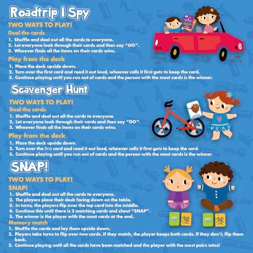 abeec Travel Card Game Set – 3 Pack of Kids Card Games: SNAP, Scavenger Hunt & Roadtrip I Spy – Family Travel Games for Ages 3+ – Compact Car and Plane Activity Set for Holidays and Journeys — view 3