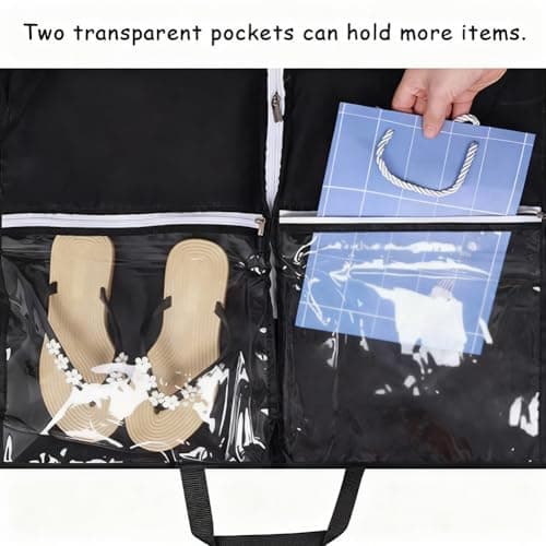 Dance Garment Bag for Kids, Foldable Costume Storage with Zipper, Waterproof Clothes Covers, Clothes Protector for Dresses & Suits, Travel Hanging Duffle (Black) — view 4