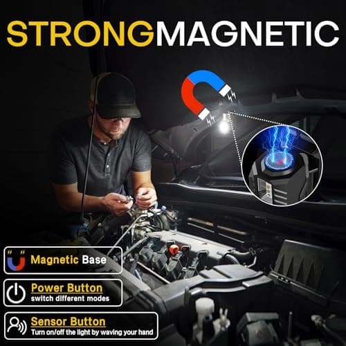 【2 Pack】2000LM LED Torches & Head Torch Rechargeable, Super Bright Headtorch with Red Light, 17H Runtime 7 Modes IPX5 Waterproof Headlamp, Headlight with Motion Sensor for Camping Hiking Running — view 4