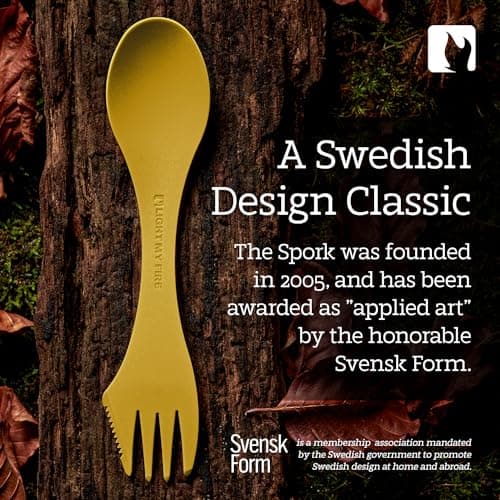 Light my Fire Spork Original 3-in-1 Camping Cutlery Knife Fork Spoon Set Survival Gifts for Scouts Camping Accessories Sporks Reusable Travel Cutlery Set 4-Pack Nature — view 6
