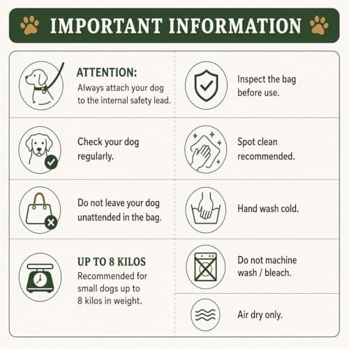 Puppy Carrier Dog Travel Bag & Dog Carrier for Small Pets up to 8kg – Pet Carrier & Small Pet Carrier Crossbody Dog Bag for Walking, Dog Carry Bag & Cat Carrier Bag — view 6