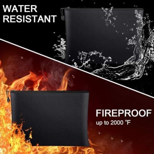 Fireproof Document Bag with Silicone Aluminum Foil, Waterproof File Storage for Important Papers, Contracts and Money, Heat Resistant Security Pouch for Home and Office(20X30CM) — view 2