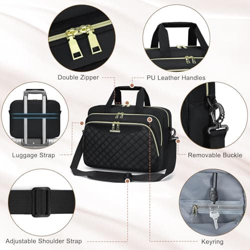 RAINSMORE Laptop Bags for Women 15.6 Inch Briefcase Messenger Bag — view 6