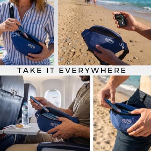 BreezyPacks Insulin Cooler Travel Case, No Icepacks | Insulin Pen and EpiPen Carry Medical Bag | TSA-Approved Diabetic Case | Keep Medicine at Room Temp. | Breezy Belt (Navy) — view 6