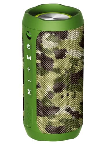 EDUPLINK Bluetooth Speaker, Portable Wireless Speakers, Waterproof IPX7 Speaker, TWS Pairing Stereo, Long Playtime for Home, Travel, Camo — view 2