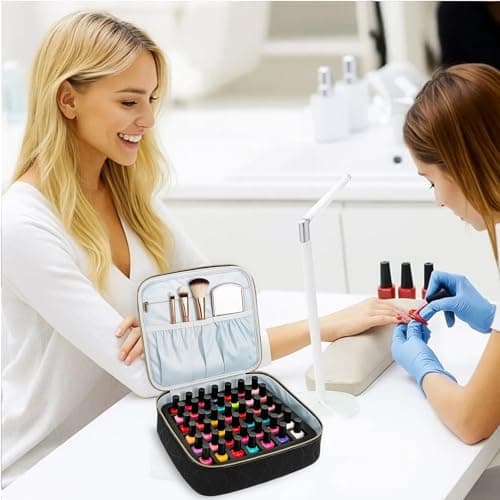 Nail Polish Organizer Case 3-Layer Portable Nail Bag for Nail Tech Black — view 3