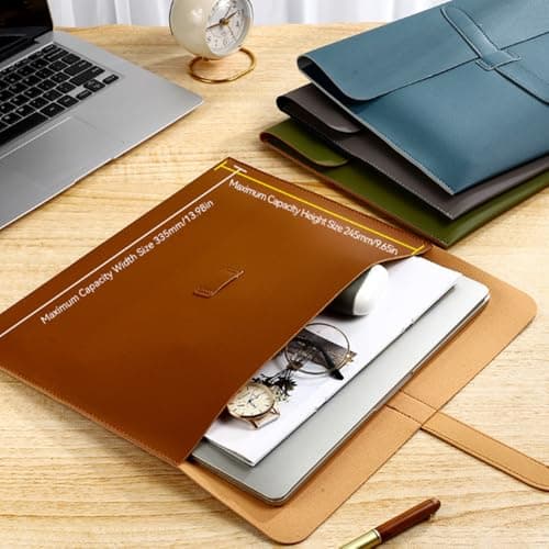 Oaygat A4 Document File Folder New Soft Leather Pocket Envelope Folder Wallets Envelope Folder Expanding File Organizer Portfolio Storage Case Waterproof Expanding File Organizer Portfolio Storage — view 2
