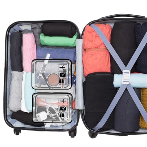 Clear Travel Toiletries Bag, 2 Pcs TSA Approved Toiletry Bag with Zippers Travel Accessories Portable Waterproof Cosmetic Makeup Bags for Women and Men (Black) — view 4