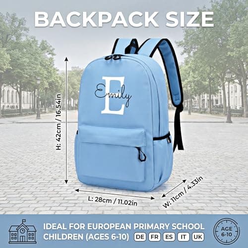 Personalised Kids Backpack, Custom Children's Backpack, Navy Blue, Medium — view 2