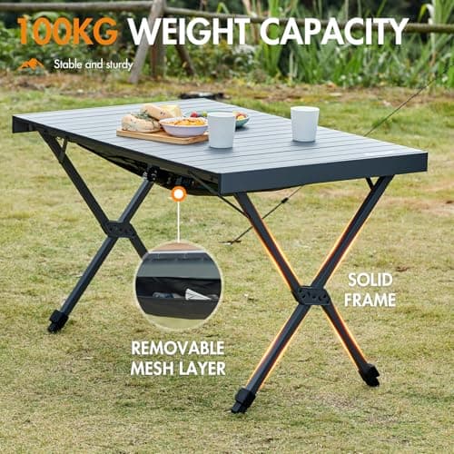 Portal Large Folding Camping Table 108x71cm Height Adjustable Picnic 100KG — view 5