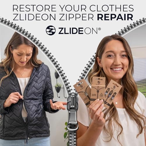 Zlideon Universal Zipper Repair Kit for Plastic, Metal Zippers- 3pcs Silver — view 2