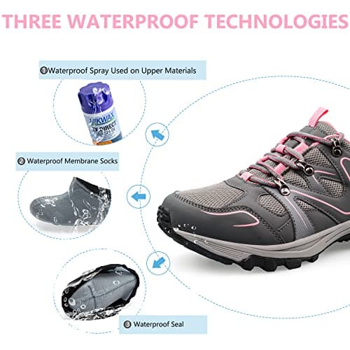 riemot Women's Walking Shoes, Lightweight Cushioned Hiking Trainers Outdoor — view 6