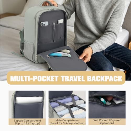 Lossga for Easyjet Cabin Bags Flight Bag with USB Charging Port, Green, 30L US, Travel — view 4