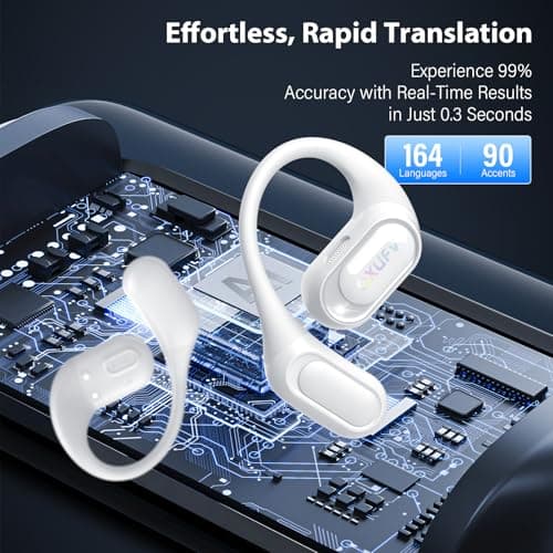 AI Language Translation Earbuds Real Time, 4-in-1 Bluetooth 5.4 Translator Earbuds, Supports 164 Languages & 7 Translation Modes with AI App, 50H Translator Device, Ideal for Travel/Business/Leaning — view 3
