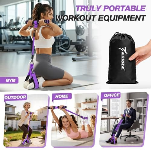 WOQQW Multifunction Pedal Resistance Band With Handle, Upgraded 3 Tube Adjustable Foot Resistance Bands for Core, Arm, Legs, Body Puller Trainer - Pilates & Home Gym Equipment for Women Men Exercise — view 6