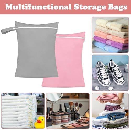 Wet Bag, 40x30 cm Reusable Wet Clothes Bags for Travel, Beach, Pool, Gym — view 3