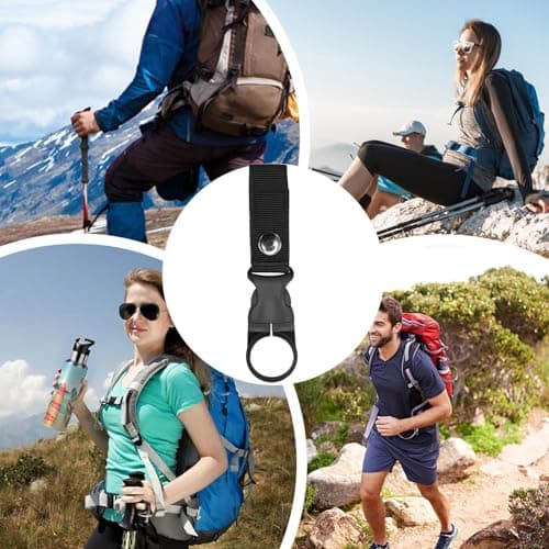 Bottle Buckle Clip - Nylon, 5.5x1.0x0.5in Carabiner Strap Quick-Release | Hook Closure Backpack Water Bottle Holder, Travel Accessory For Hiking, Camping, Travel, Backpacking — view 5