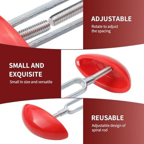 Ignara 4pcs Adjustable Shoe Width Stretchers for Women Shoes Widener Extender Mini Shoe Trees Shape Holder Achieve Fit for Stretching Shoes High Heels Sandals Leather Relieve Tightness Red — view 3