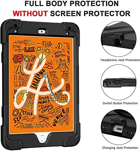 Gerutek Shockproof Case for iPad Mini 5/ Min 4 7.9 inch 2019/2015, Black — view 3