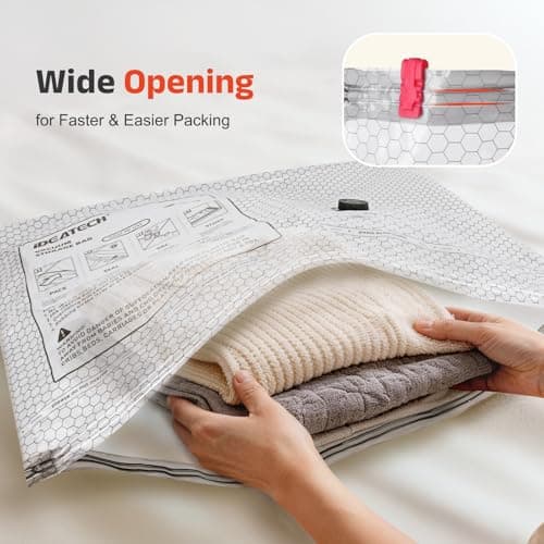 IDEATECH Vacuum Bags with Pump for Travel Clothes Compression Packing Cubes — view 6