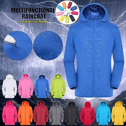 Anbiryeik Packable Waterproof Jacket Women Lightweight Breathable Raincoat with Pockets Windproof Softshell Outdoor Rain Jacket Functional Outwear for Walking Hiking Travel Running Cycling Grey XL — view 4