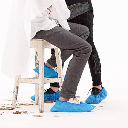 MIDHILL 100x PREMIUM BLUE DISPOSABLE SHOE COVERS OVER SHOE COVERS FOR CLEANING OVER SHOE PROTECT CARPETS 3.5g 50 PAIRS ONE SIZE FITS ALL — view 2