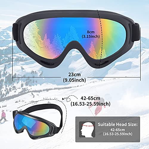 ORANZI 5 Pack Ski Goggles, Snowboard Snow Goggles for Men Women Kids Adult Youth,Motorcycle Goggles with UV Protection Anti-fog — view 2