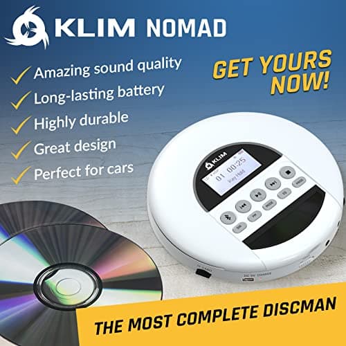 KLIM Nomad - Portable CD Player with Long-lasting Battery - Includes Headphones - Radio FM - Compatible MP3 CD Player Portable - TF Card, Radio FM, Bluetooth - Ideal for cars - NEW — view 2