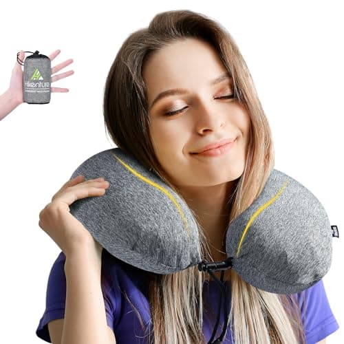 HIKENTURE Inflatable Neck Pillow, 3-Breath Travel Airplane Pillow, Grey — view 2