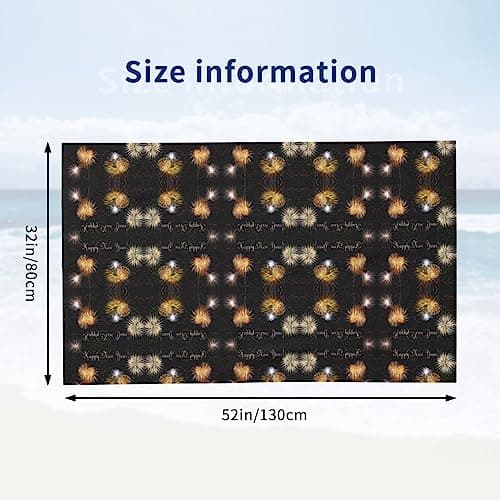 SSYGHT Soft Microfiber Bath Towels â€“ Highly Absorbent, Happy New Year Full Print Design for Bathroom, Beach, and Travel Use — view 3