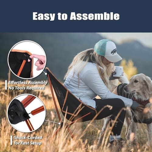 TREKOLOGY YIZI GO Camping Chair for Adult – Compact, Foldable, Lightweight 0.9 kg, 136 kg Capacity, Durable Aluminum, Quick Setup, Ideal for Backpacking, Beach, and Outdoor Adventures (Black) — view 6