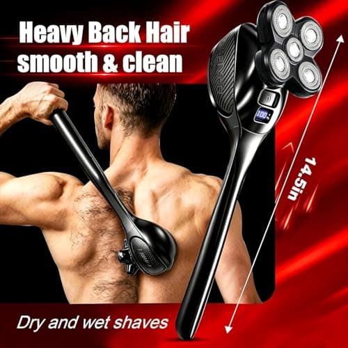 Back Shaver for Men, Rechargeable Electric Back Shaver with Long Handle — view 2