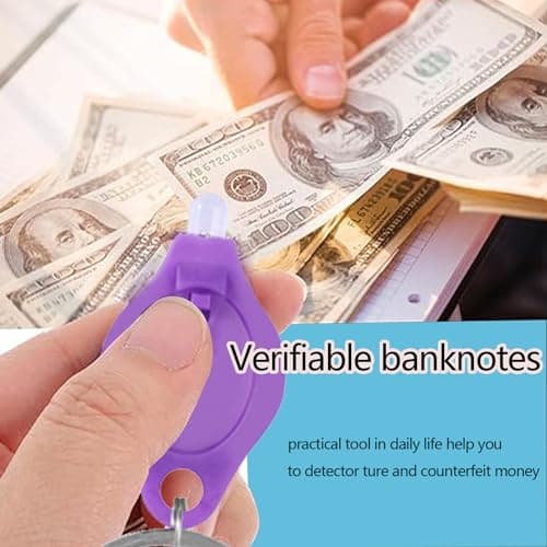 MODOAO Mini LED Keychain Flashlight, 24 Pack Portable Ultra Bright Battery Powered UV Torch with Key Ring, for PET Urine Passport ID Card Currency and Emergency Lighting, Purple Shell — view 5