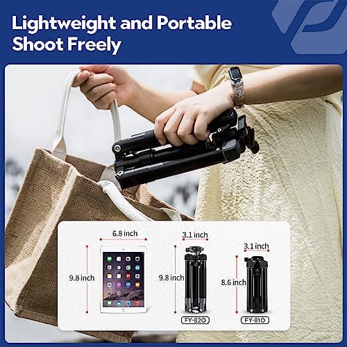 Fotopro Mini Tripod 60" Lightweight Compact Travel Tripod with 360 Degree Ball Head Phone Mount Detachable Selfie Stick, Camera Phone Max Load up to 8.8 lbs Pink — view 2