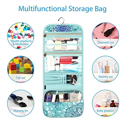 FINPAC Portable Toiletry Travel Wash Bag, Large Hanging Makeup Organiser — view 2