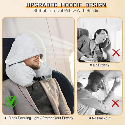 Neck Pillow for Traveling Soft Packable Fillable Design, Storage Bag — view 5