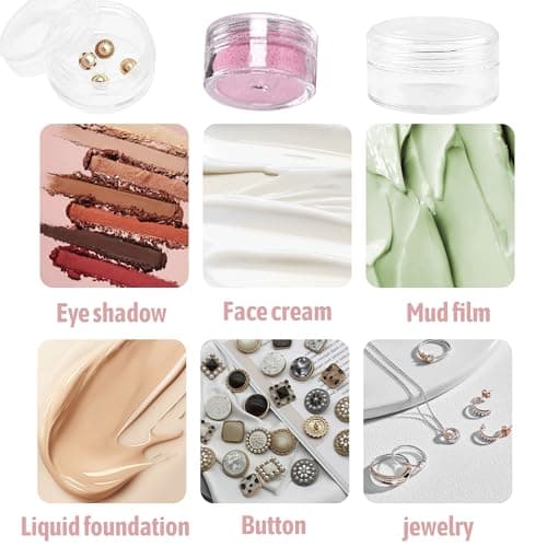 6PCS Leakproof Round Stackable Plastic Sample Pots - 10ml & 20ml Clear Round Pots for Cosmetics & Creams — view 6