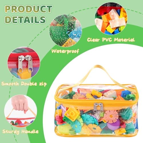 4 Pack Clear Toy Storage Bags, PVC Waterproof Toy Organizer, Colorful — view 3