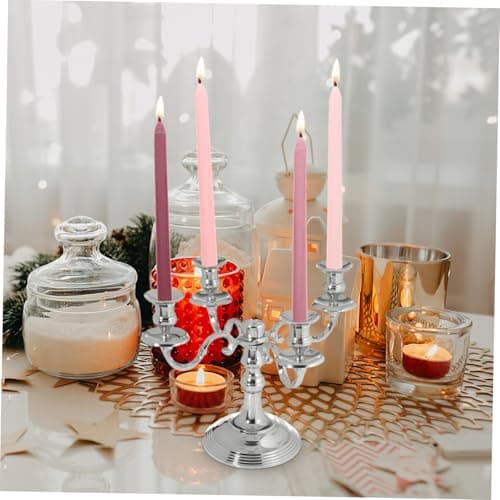 4Pcs Long Pole Scented Taper Candles, Smokeless Pink Paraffin — view 4