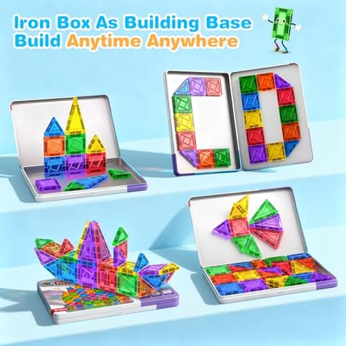 Subtail Mini Magnetic Tiles 54PCS – Travel Building Toys for Kids Ages 3+ — view 4